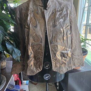 Bronze and Gold Leather Jacket